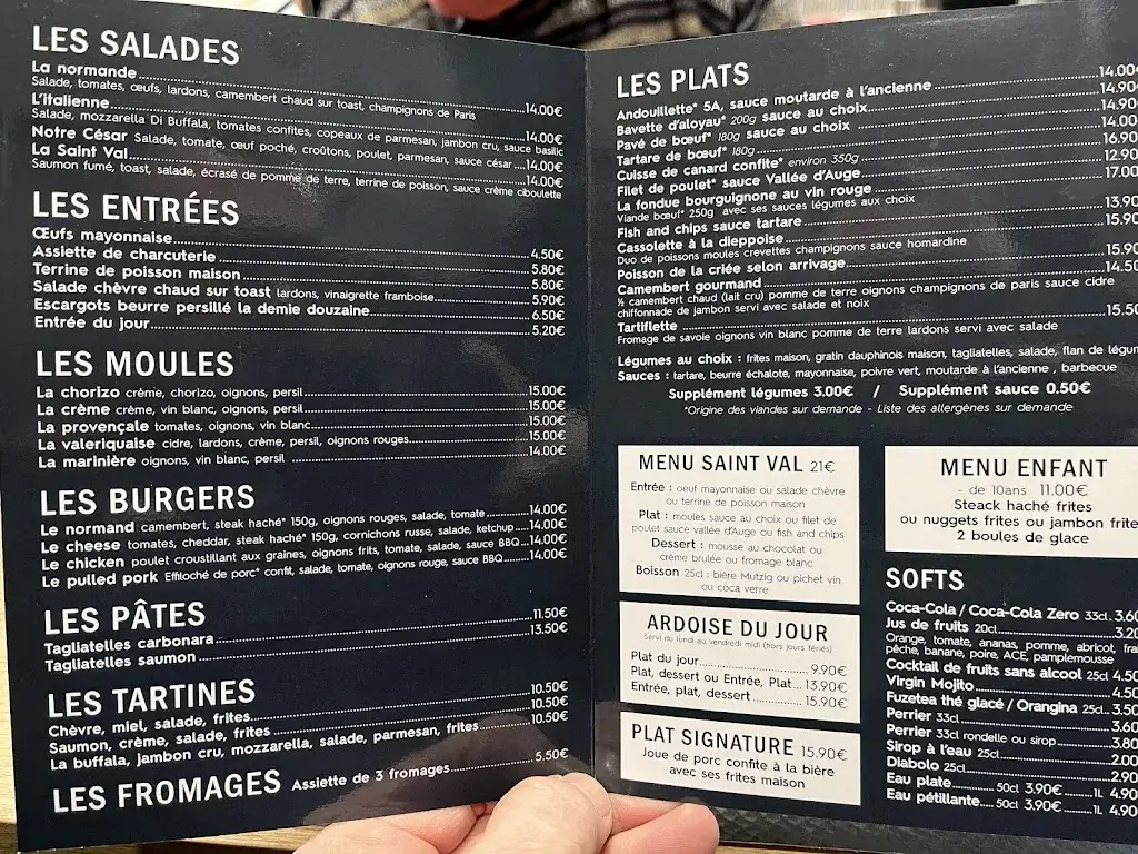 Menu_The Saint Val De Franck_Saint-Valery-en-Caux_image_2