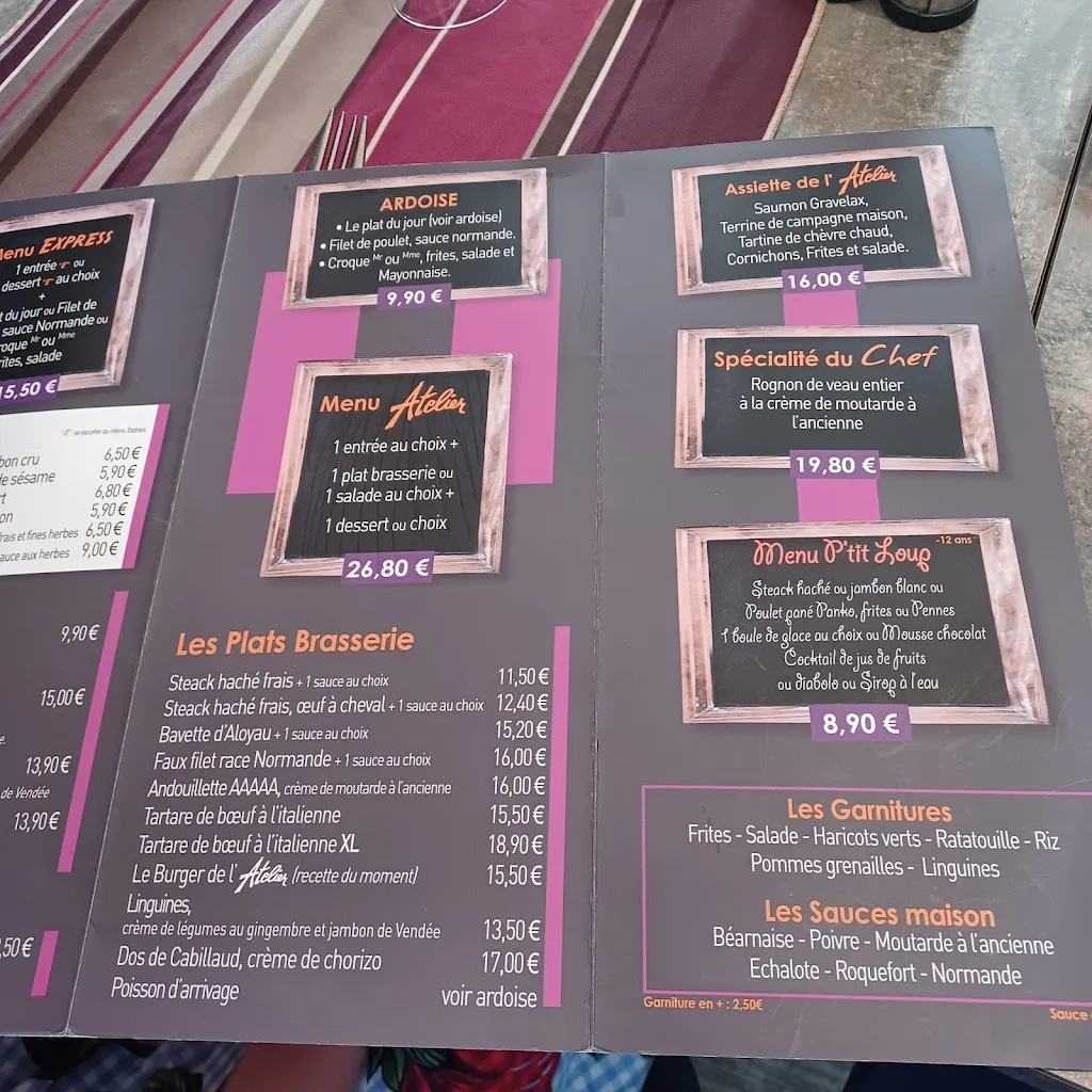 Menu_L'Atelier, Brasserie Traditionnelle à Sotteville-lès-Rouen_Sotteville-lès-Rouen_image_2