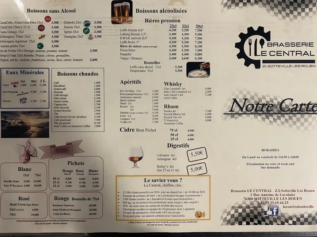 Menu_Brasserie LE CENTRAL_Sotteville-lès-Rouen_image_1