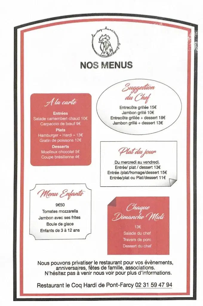 Menu_Le Coq Hardi a Pont-Farcy_Tessy-Bocage_image_2
