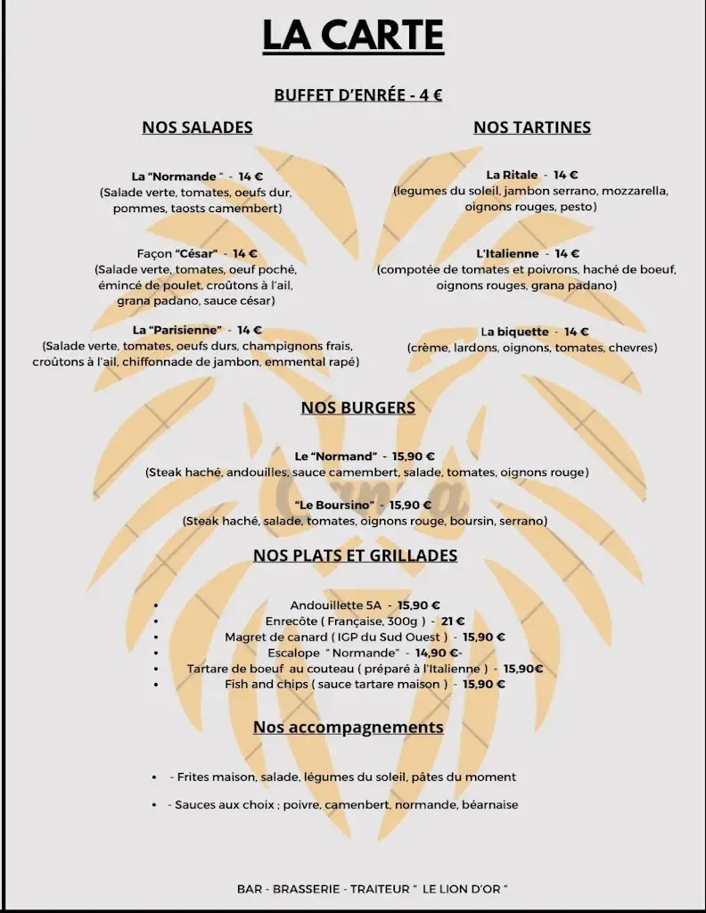 Menu_The Golden Lion_Thiberville_image_3