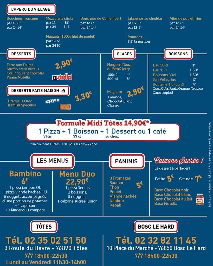 Menu_PIZZA VILLAGE -Tôtes_Tôtes_immagine_2