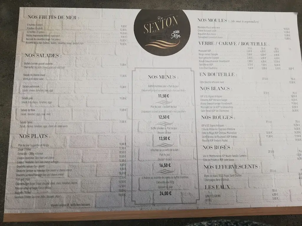 Menu_Le Sexton Côté Mer_Ver-sur-Mer_image_1