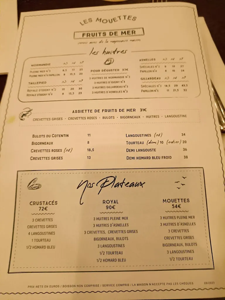 Menu_Les Mouettes - Trouville-sur-Mer_Trouville-sur-Mer_image_4