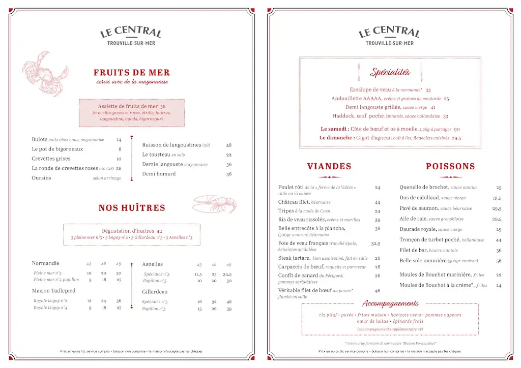 Menu_Le Central - Trouville-sur-Mer_Trouville-sur-Mer_image_2