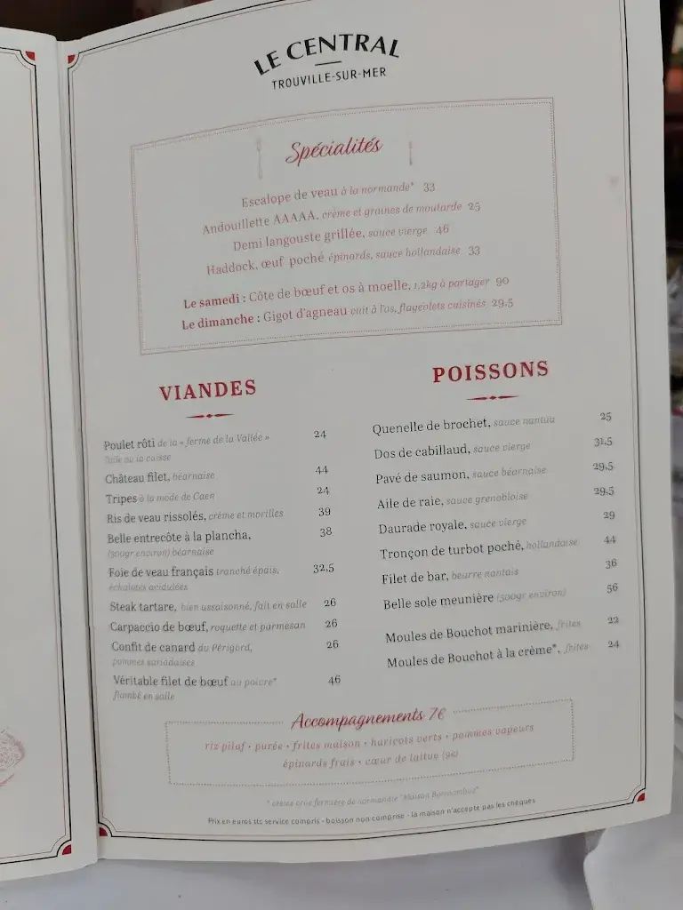 Menu_Le Central - Trouville-sur-Mer_Trouville-sur-Mer_image_4