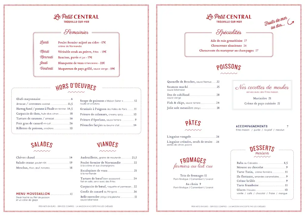 Menu_Le Petit Central - Trouville-sur-Mer_Trouville-sur-Mer_image_1