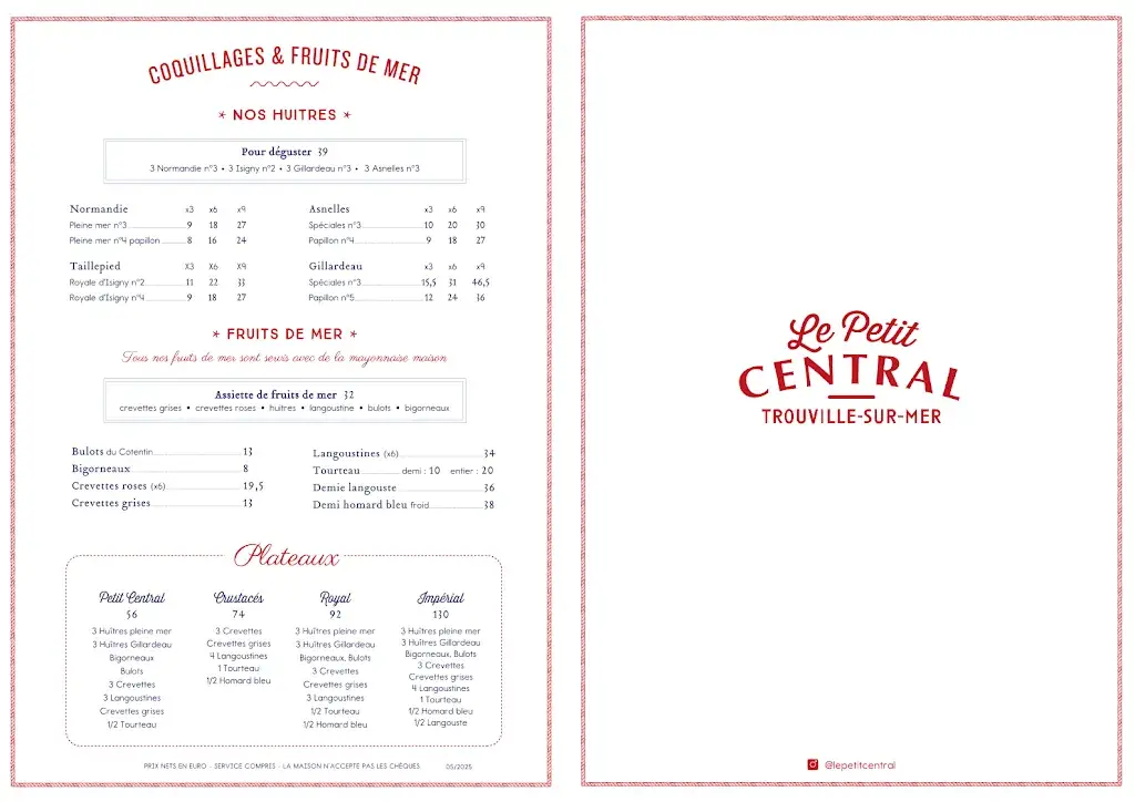 Menu_Le Petit Central - Trouville-sur-Mer_Trouville-sur-Mer_image_2