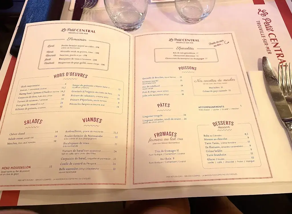 Menu_Le Petit Central - Trouville-sur-Mer_Trouville-sur-Mer_image_3