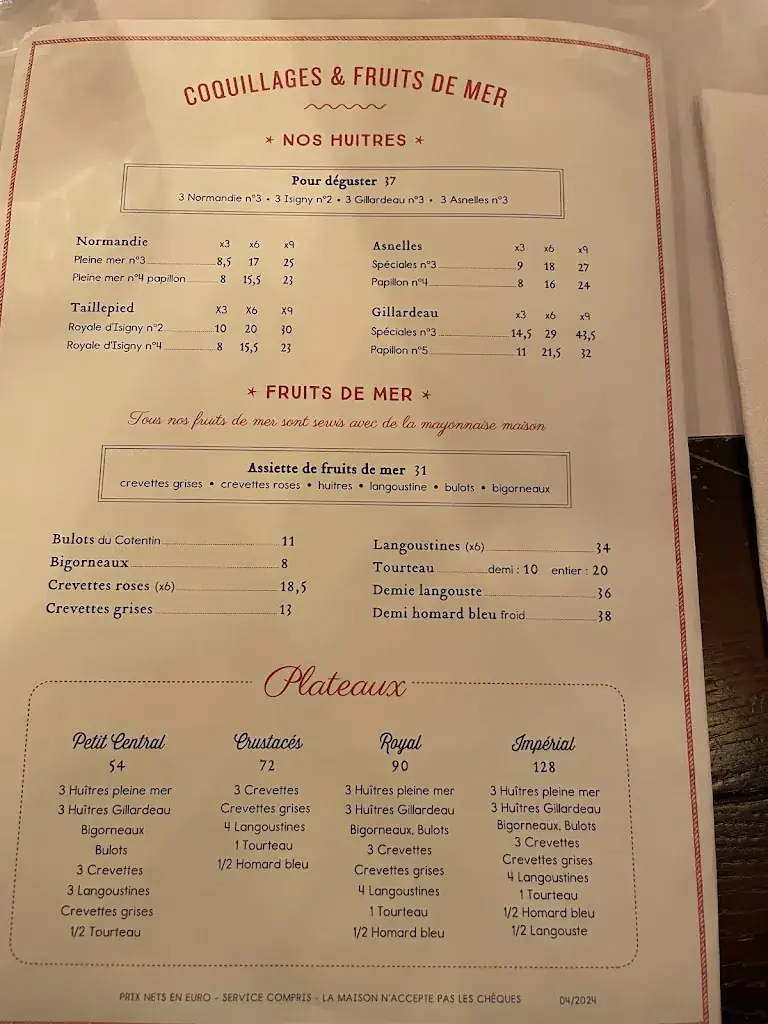 Menu_Le Petit Central - Trouville-sur-Mer_Trouville-sur-Mer_image_4