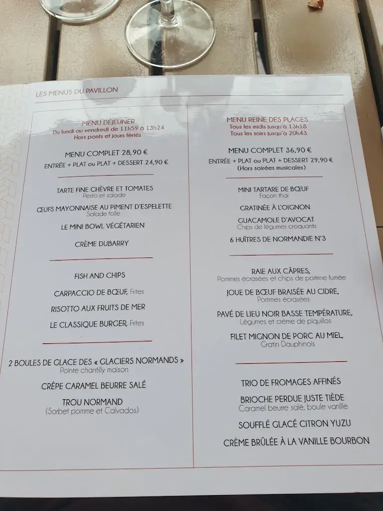 Menu_LE PAVILLON AUGUSTINE_Trouville-sur-Mer_immagine_1