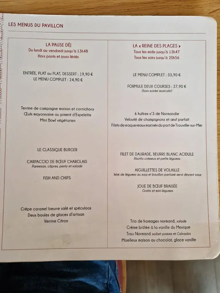 Menu_LE PAVILLON AUGUSTINE_Trouville-sur-Mer_immagine_4