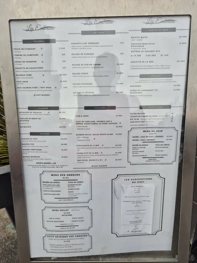 Menu_Hôtel Restaurant Les Embruns_Trouville-sur-Mer_image_1