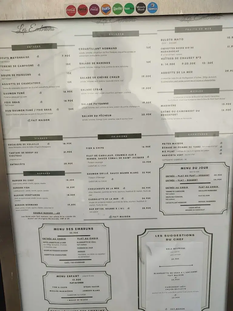 Menu_Hôtel Restaurant Les Embruns_Trouville-sur-Mer_image_4