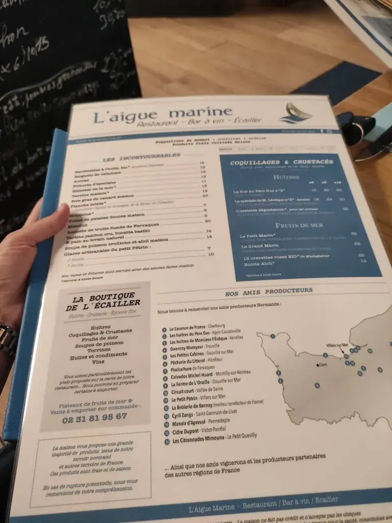 Menu_L'Aigue Marine_Villers-sur-Mer_image_3