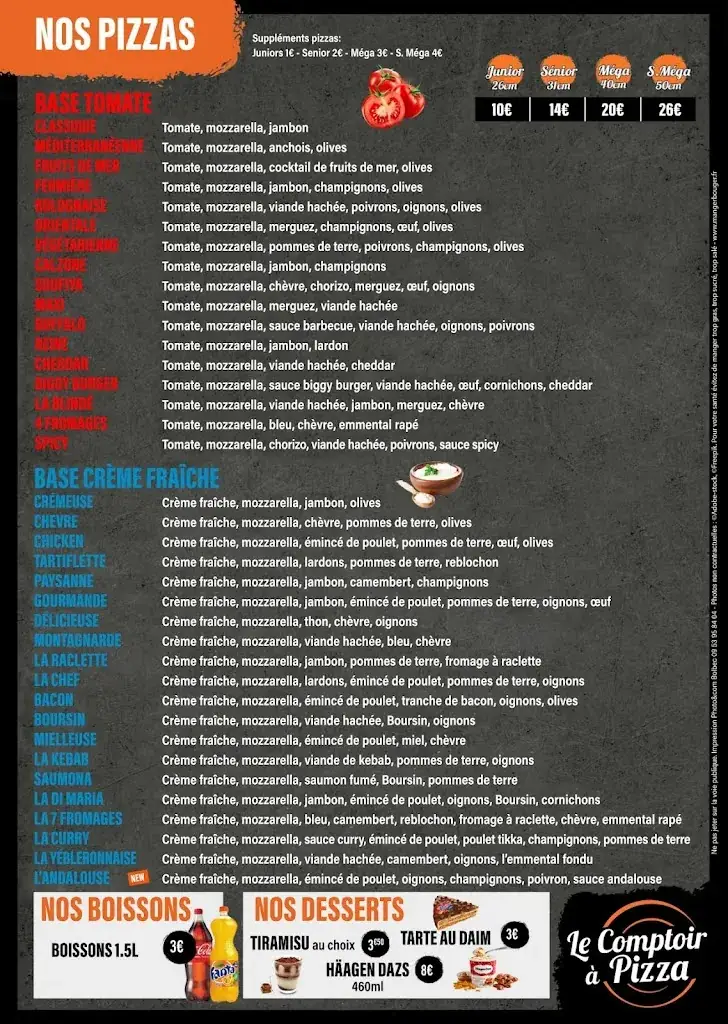 Menu_Le Comptoir à Pizza Yébleron_Yébleron_image_2