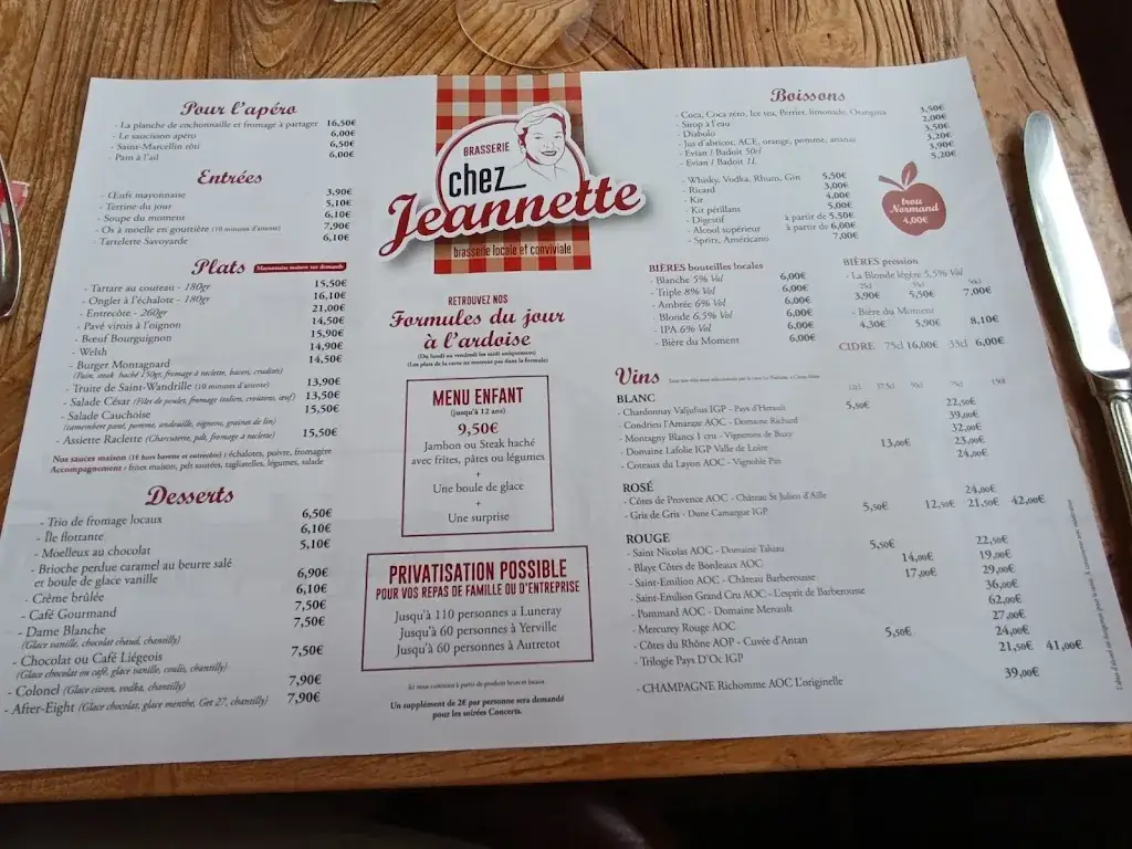 Menu_Chez Jeannette Yerville_Yerville_image_2