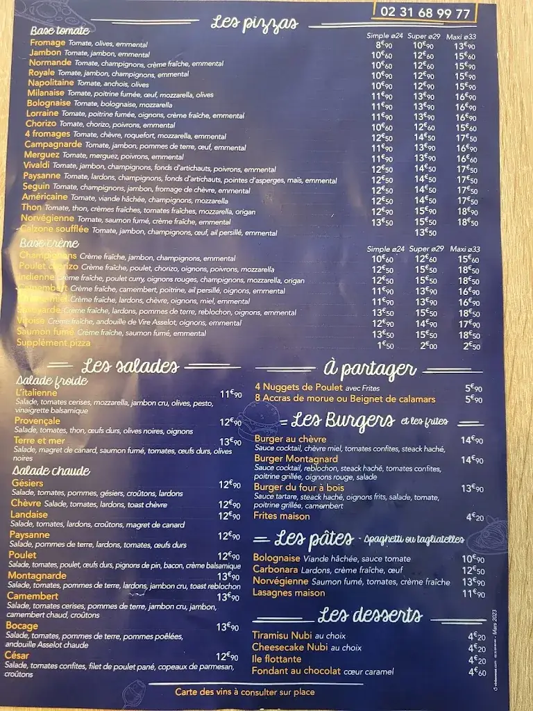 Menu_Le Four à Bois_Normandie_image_1