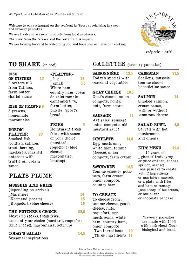 Menu_Le Cabestan et sa Plume_Yport_image_1