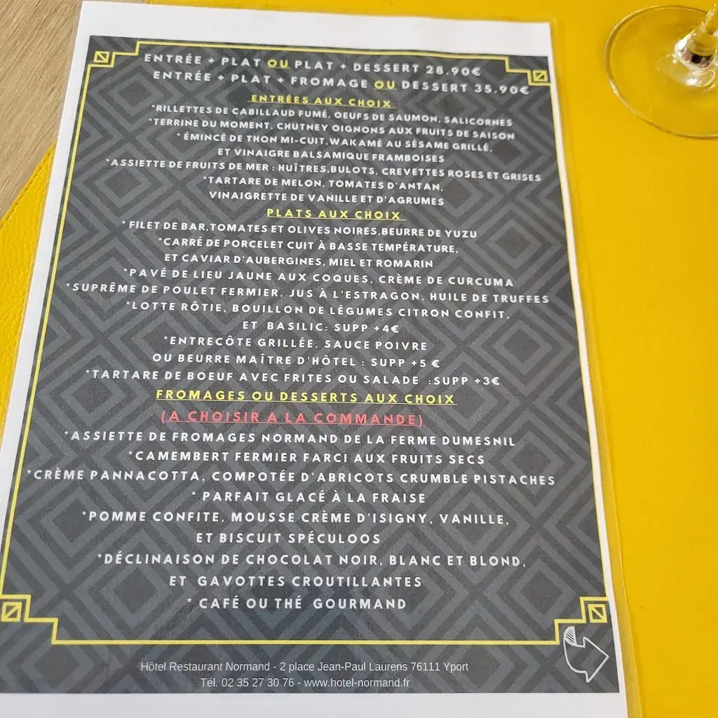 Menu_Hotel Restaurant Normand Yport_Yport_image_4