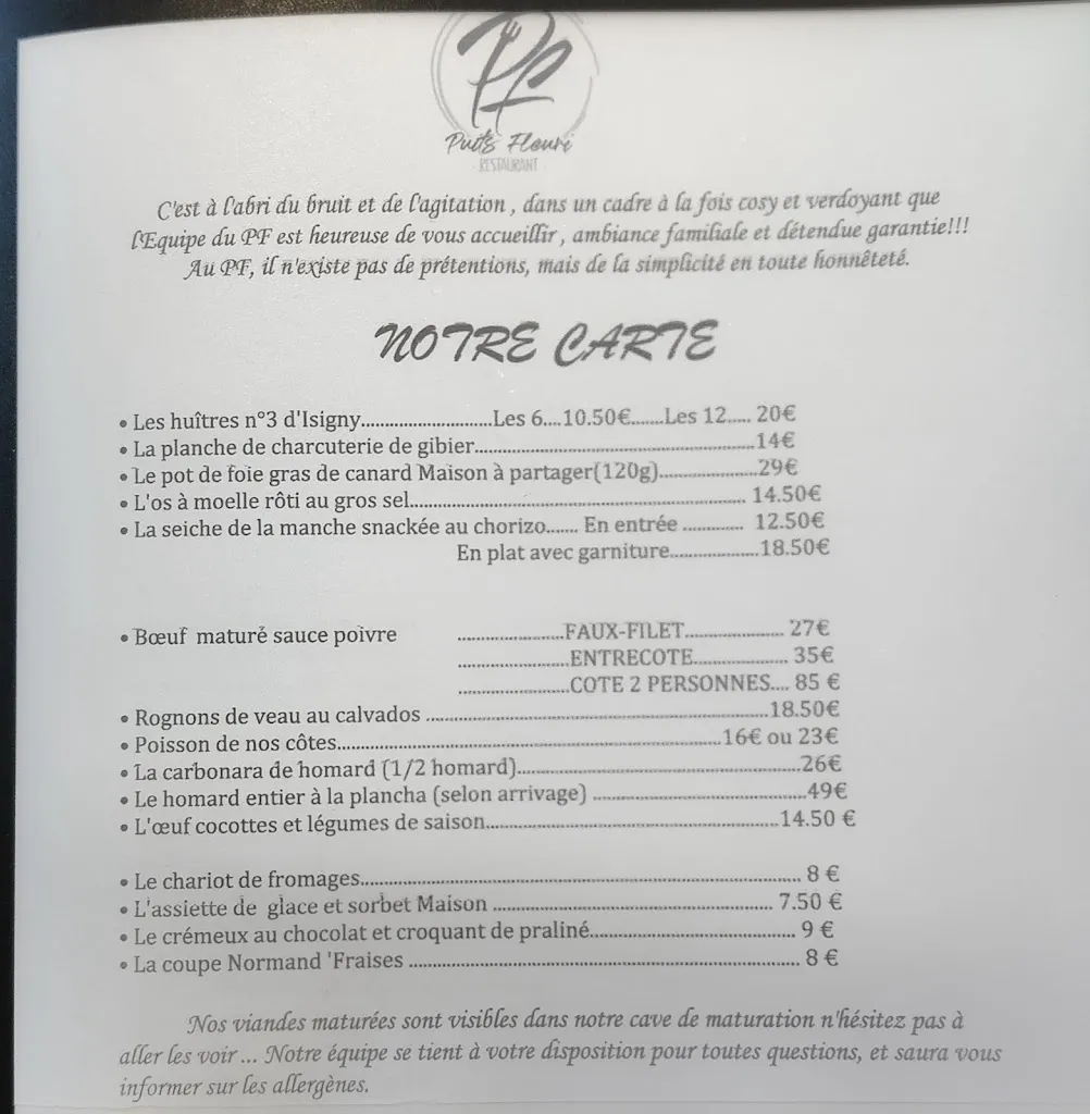 Menu_Restaurant le Puits Fleuri_Vattetot-sur-Mer_immagine_1
