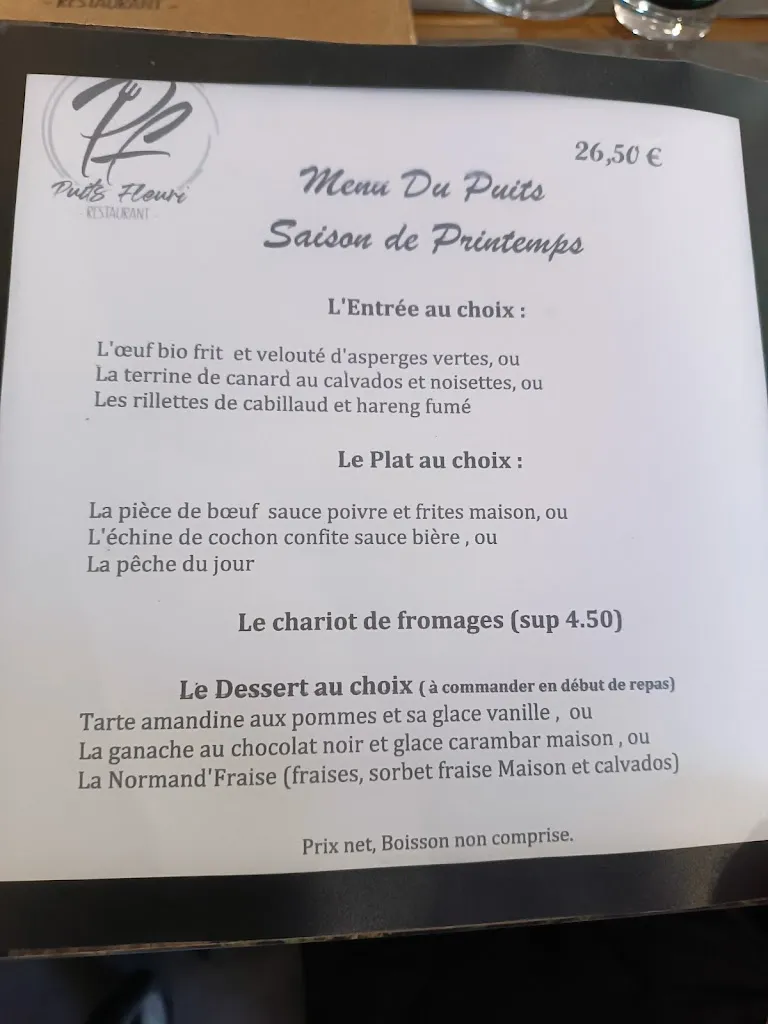 Menu_Restaurant le Puits Fleuri_Vattetot-sur-Mer_immagine_4