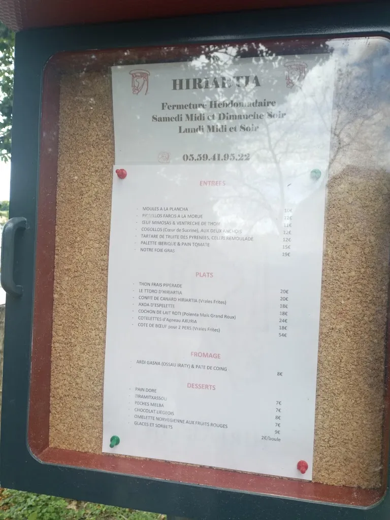 Menu_Restaurant Hiriartia_Ahetze_immagine_4