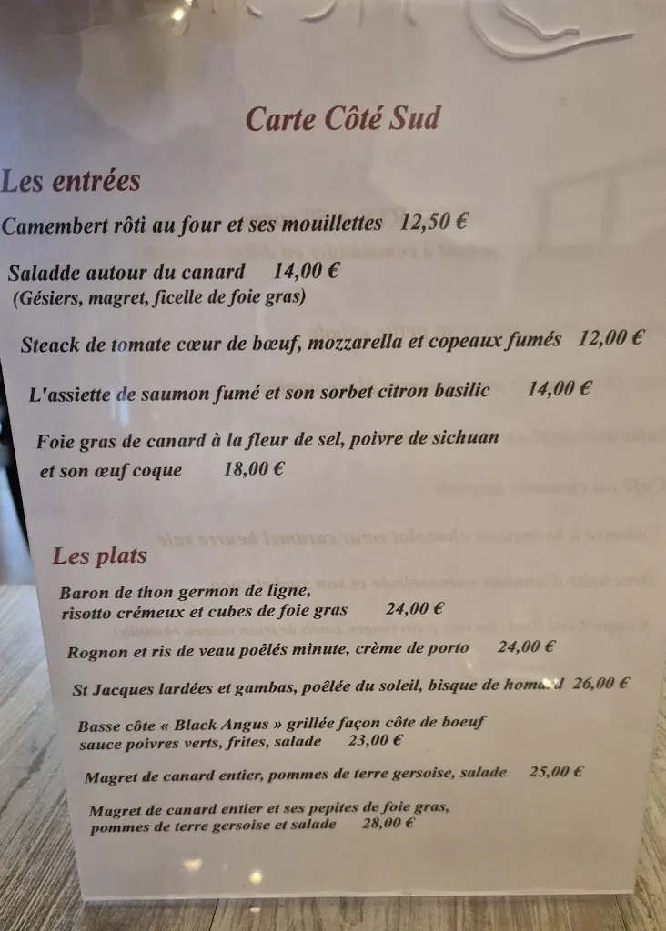 Menu_Restaurant Côté Sud_Agen_image_4