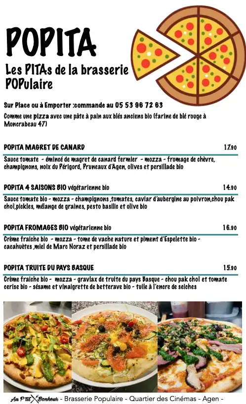 Menu_Au P'tit Bonheur - brasserie populaire_Agen_image_1