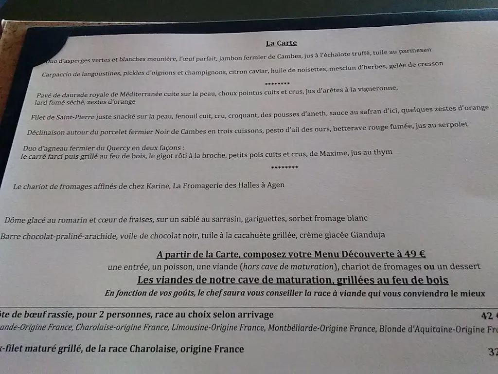 Menu_La Table De Michel Dussau_Agen_image_4