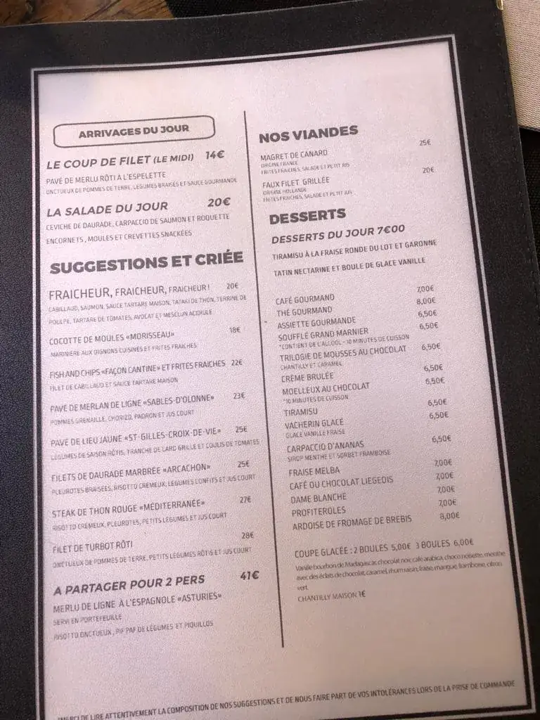 Menu_La Cantine du Pêcheur - Restaurant à Boé_Boé_image_2