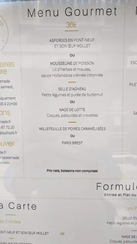 Menu_À La Terrade en bord de Creuse_Aubusson_image_4