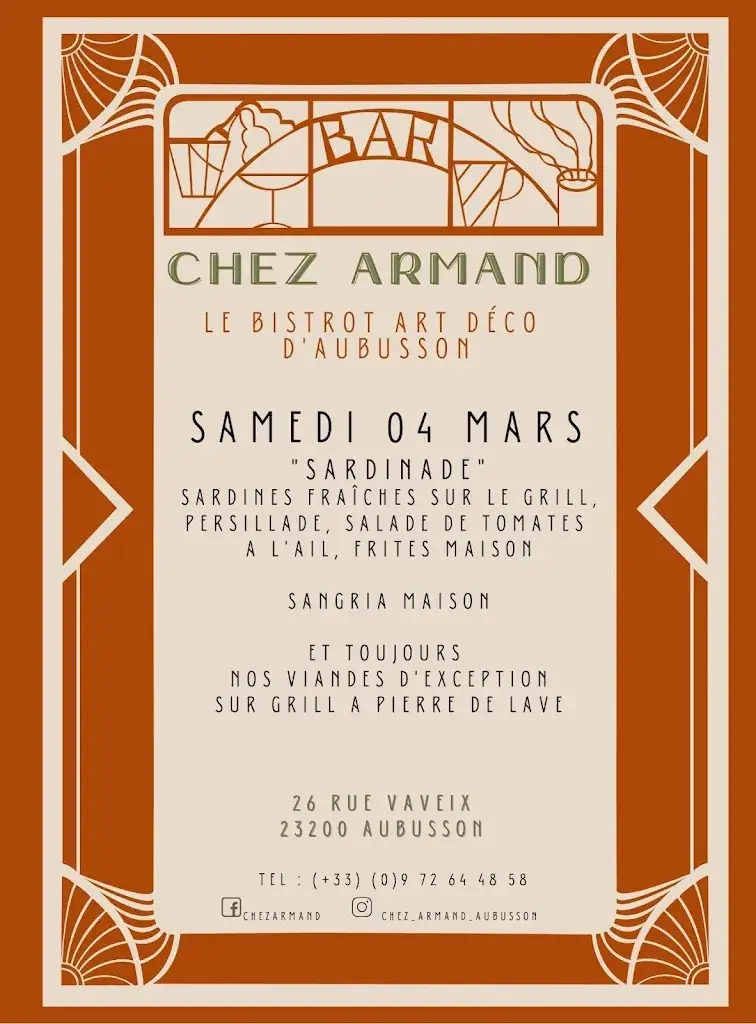 Menu_Chez Armand Le Bistrot Art Déco à Aubusson_Aubusson_image_4