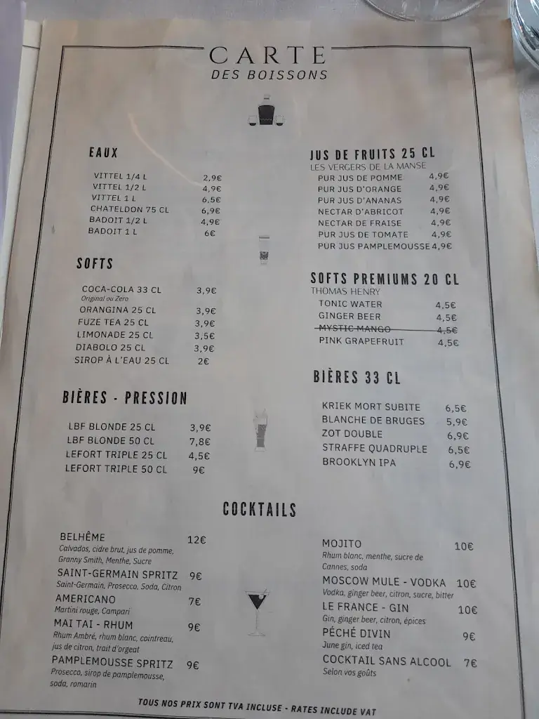 Menu_Restaurant Le France_Aubusson_image_1