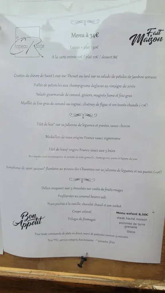 Menu_Logis Le Relais du Chapeau Rouge - Hôtel 3 étoiles restaurant - Groupe Logis Hôtel_Saint-Loup-Lamairé_image_1