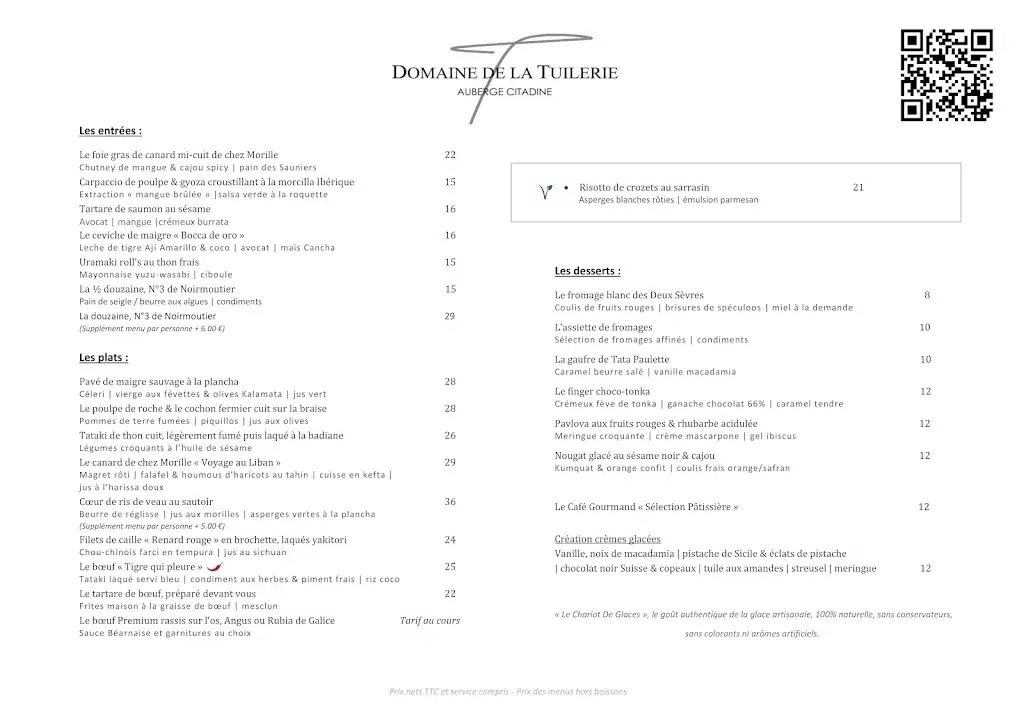 Menu_Domaine de La Tuilerie_Bessines_image_1