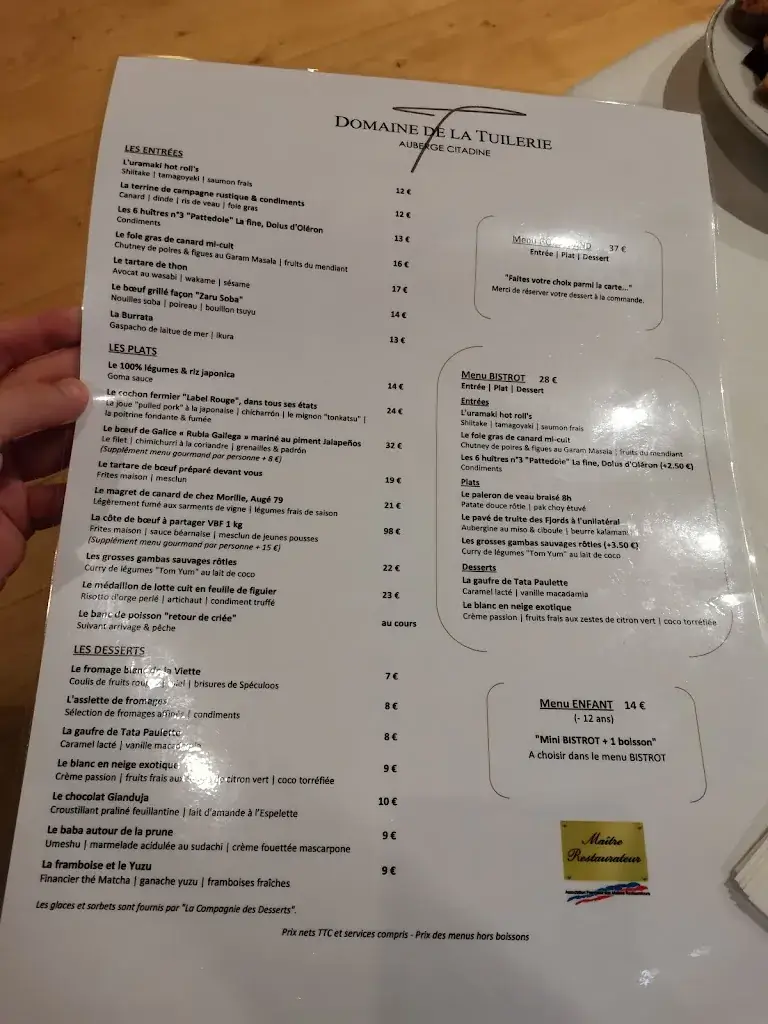 Menu_Domaine de La Tuilerie_Bessines_image_3