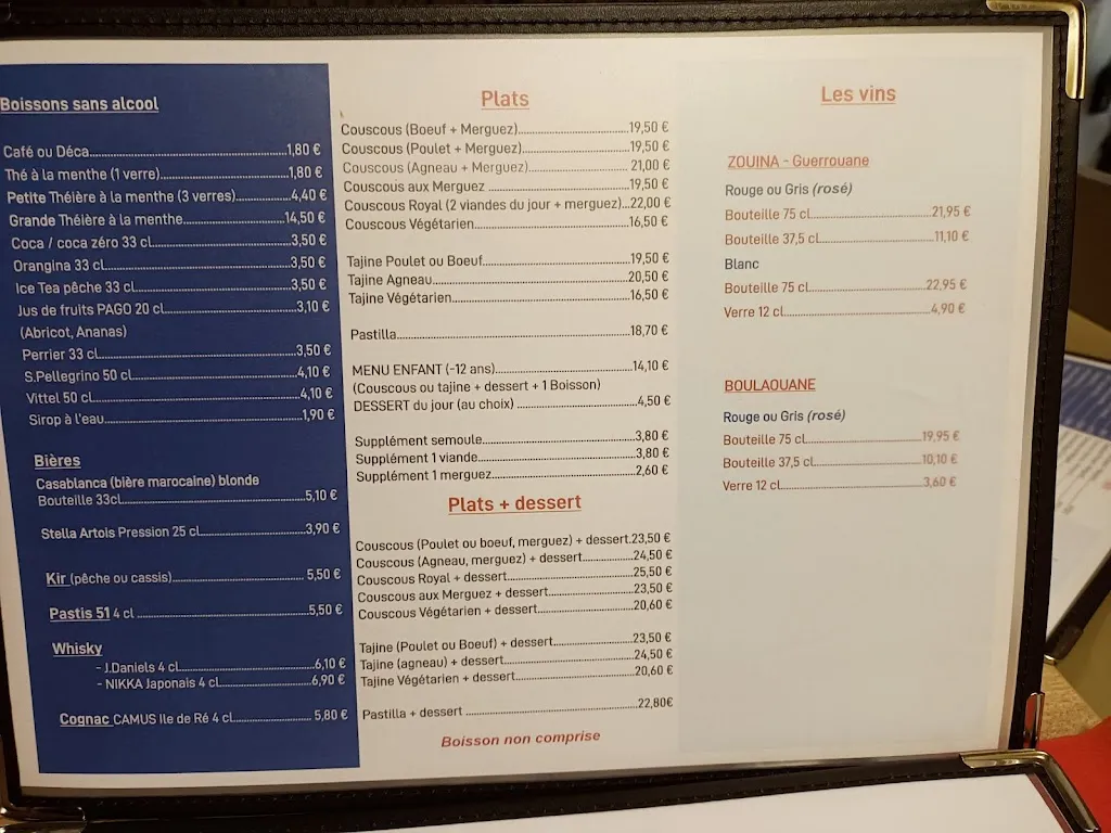 Menu_Douc'Heure du Maroc - Niort_Niort_image_1