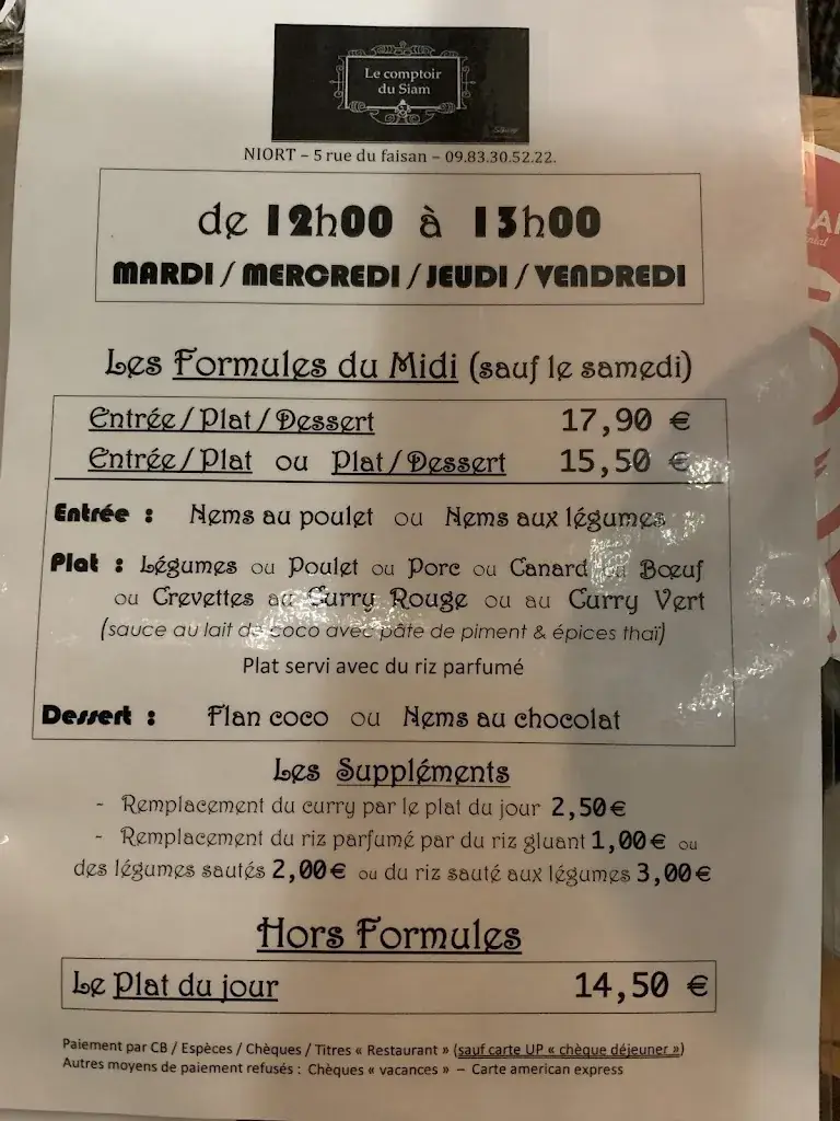 Menu_Le Comptoir du Siam_Niort_image_2