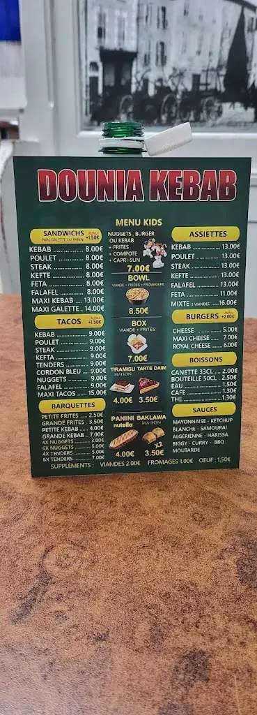 Menu_Dounia Kebab Aixe sur vienne_Aixe-sur-Vienne_image_1