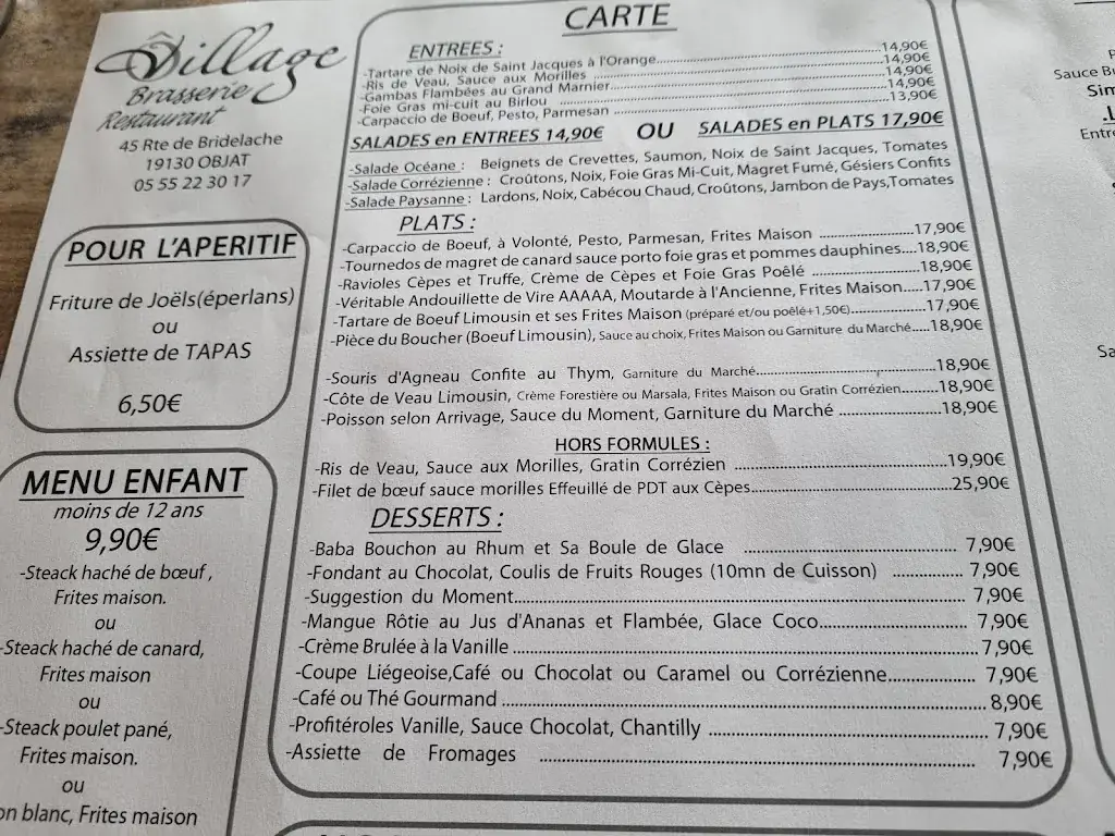 Menu_Restaurant Ô Village_Objat_image_3
