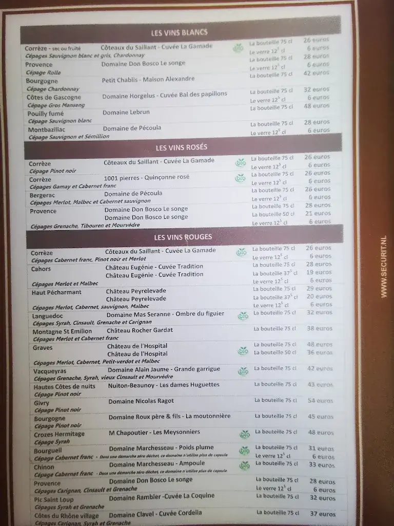 Menu_L'AUBERGE_Saint-Viance_image_1