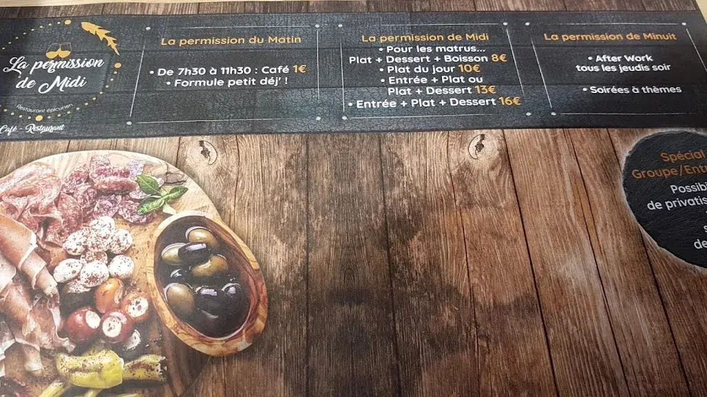 Menü_La Permission De Midi_L'Étrat_Bild_1