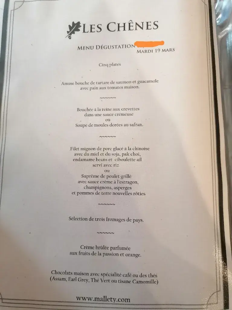 Menü_Les Chenes_Saint-Léger-la-Montagne_Bild_1