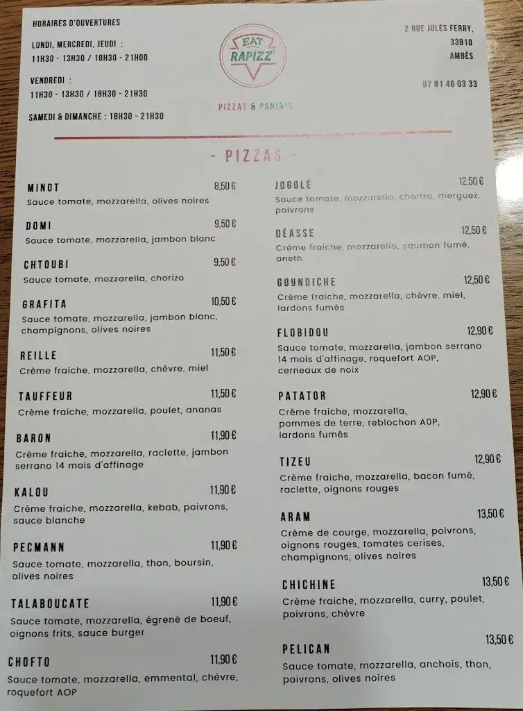 Menu_Eat Rapizz' - Ambès_Ambès_immagine_2