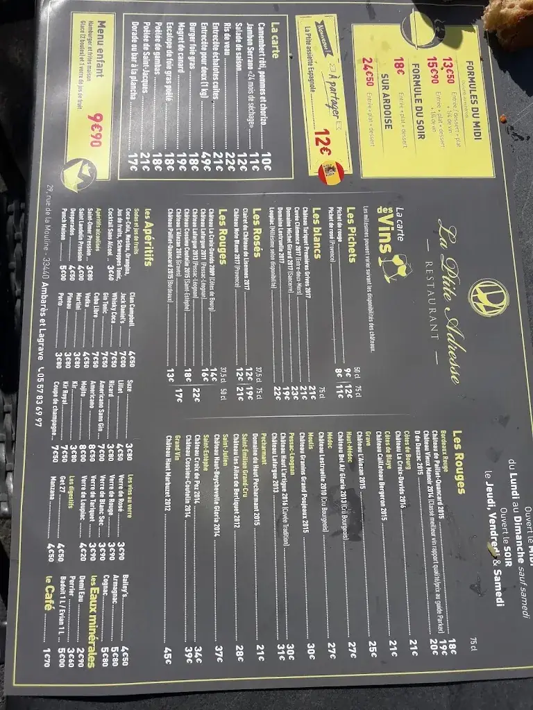Menu_Restaurant La Ptite Adresse_Ambarès-et-Lagrave_immagine_4
