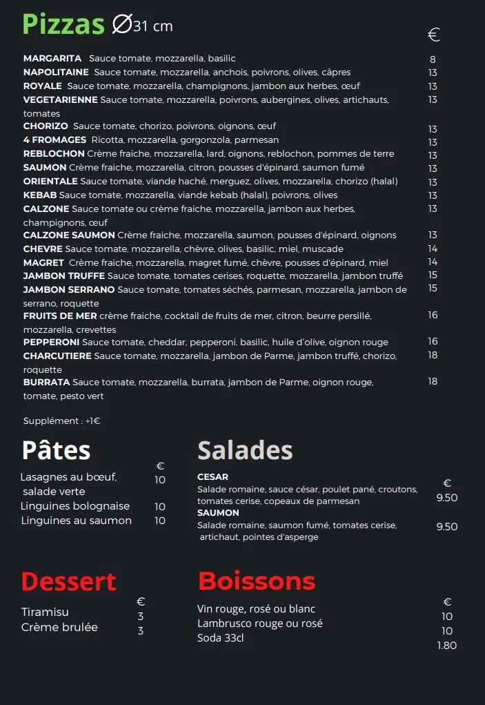 Menu_PIZZERIA COMME EN ITALIE_Ambarès-et-Lagrave_imagen_1