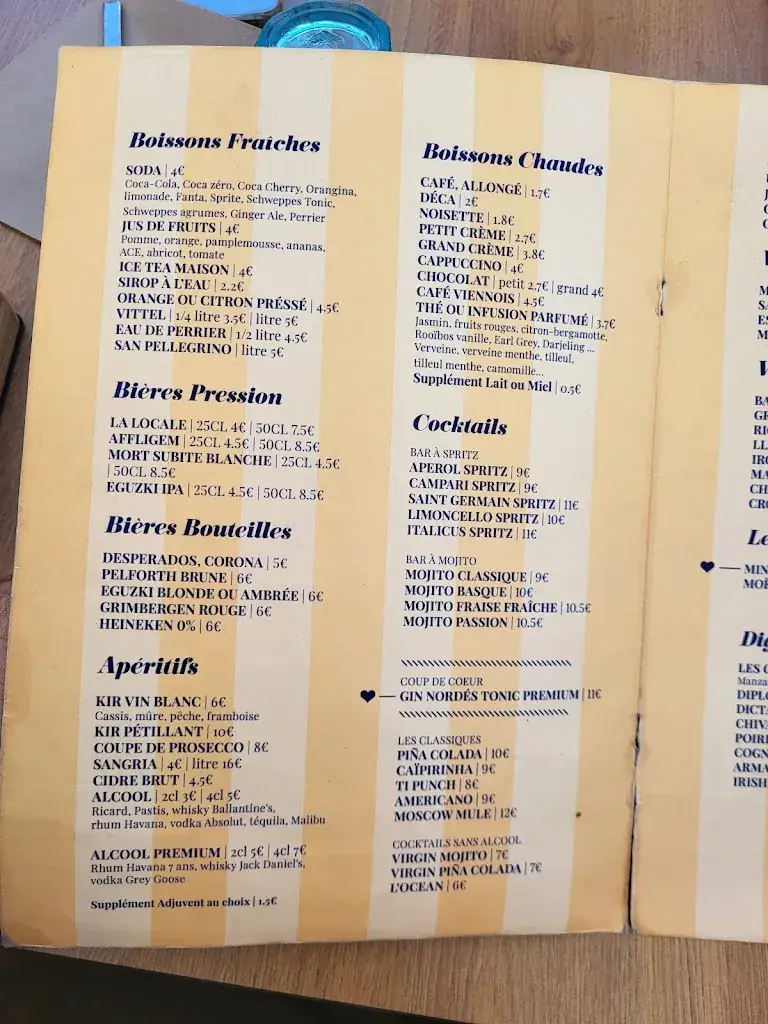 Menü_L'océan_Anglet_Bild_2