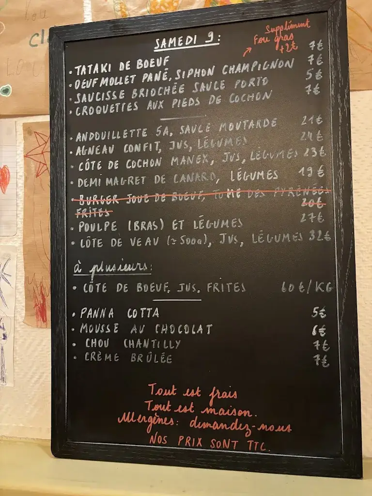 Menu_Bistro Chez Nous - Anglet_Anglet_image_1