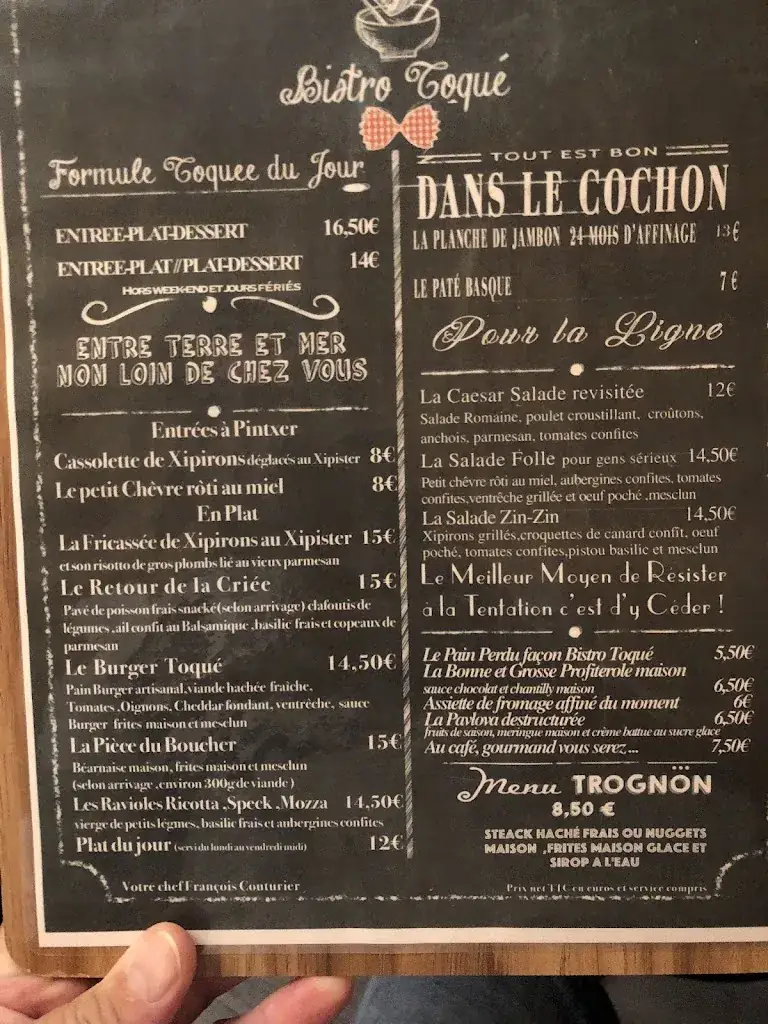 Menu_Bistro Toqué Anglet_Anglet_image_4